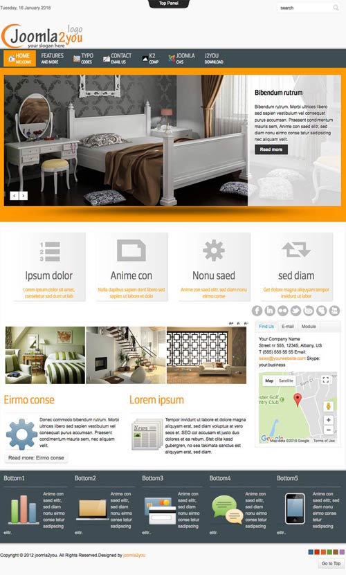 Interior design joomla template 