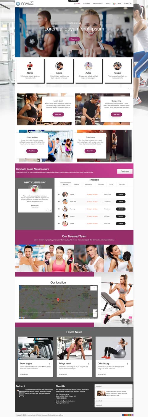 Sports Fitness & Gym Joomla Template
